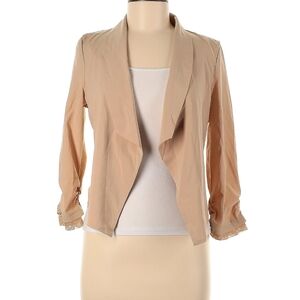 Elegant Beige Open Front Blazer